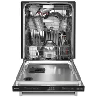 KitchenAid 24" 44dB Built-In Dishwasher with Stainless Steel Tub (KDTM404KBS) - Black Stainless