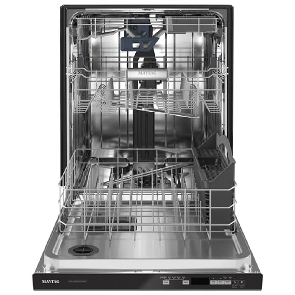 Maytag 24" 47dB Built-In Dishwasher with Stainless Steel Tub & Third Rack (MDB8959SKB) - Black