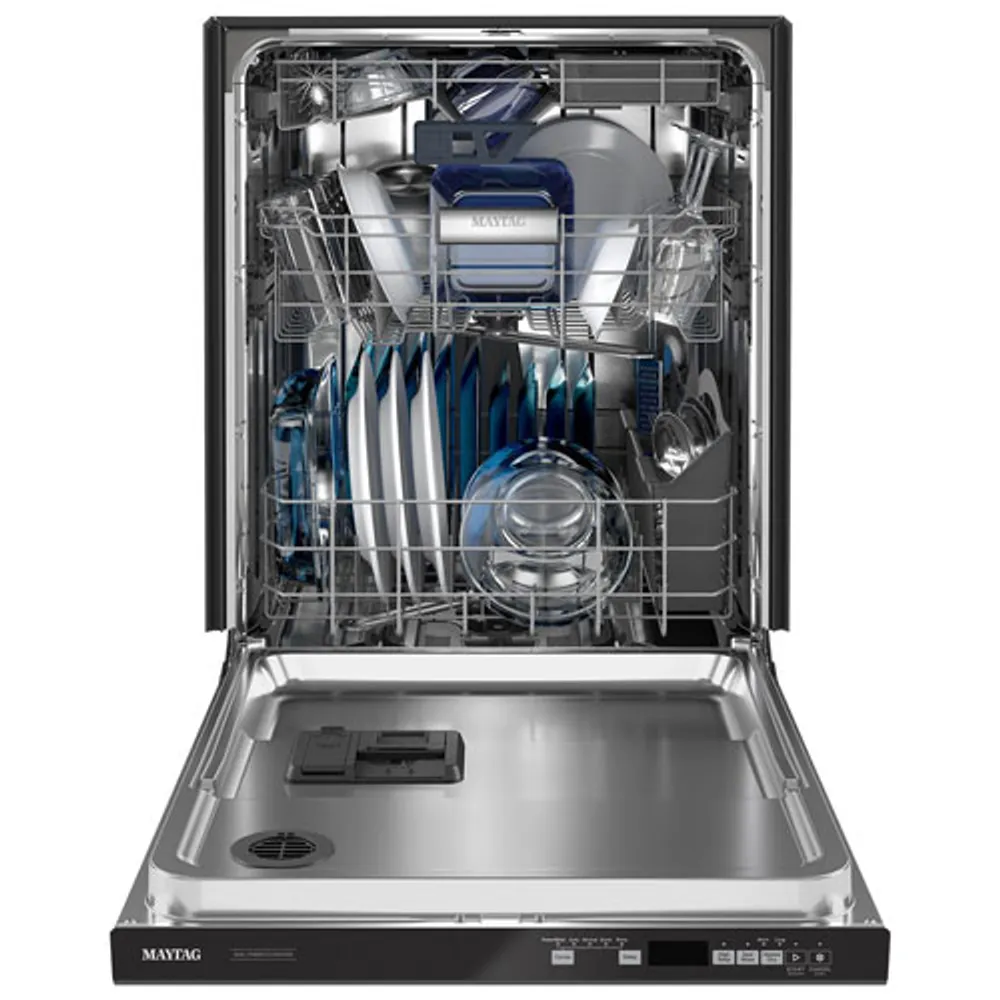 Maytag 24" 47dB Built-In Dishwasher with Stainless Steel Tub & Third Rack (MDB8959SKB) - Black