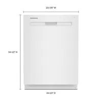 Maytag 24" 47dB Built-In Dishwasher with Stainless Steel Tub & Third Rack (MDB8959SKW) - White