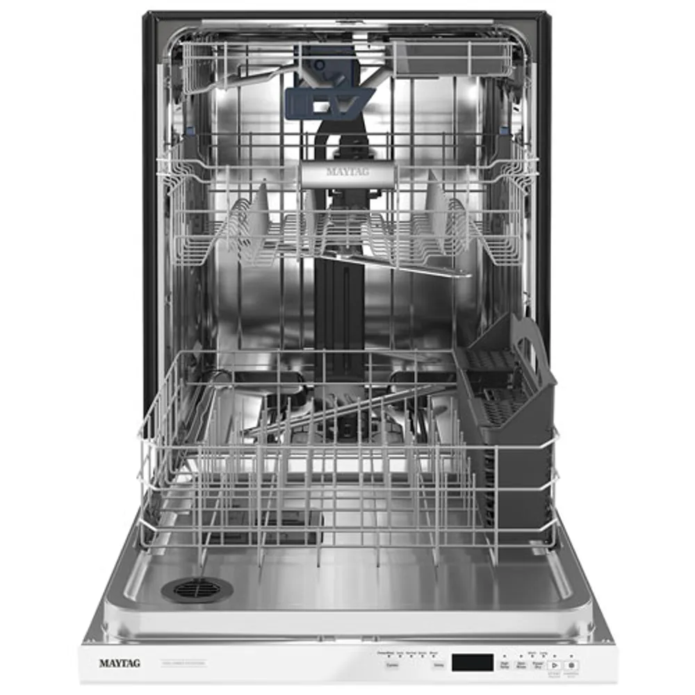 Maytag 24" 47dB Built-In Dishwasher with Stainless Steel Tub & Third Rack (MDB8959SKW) - White