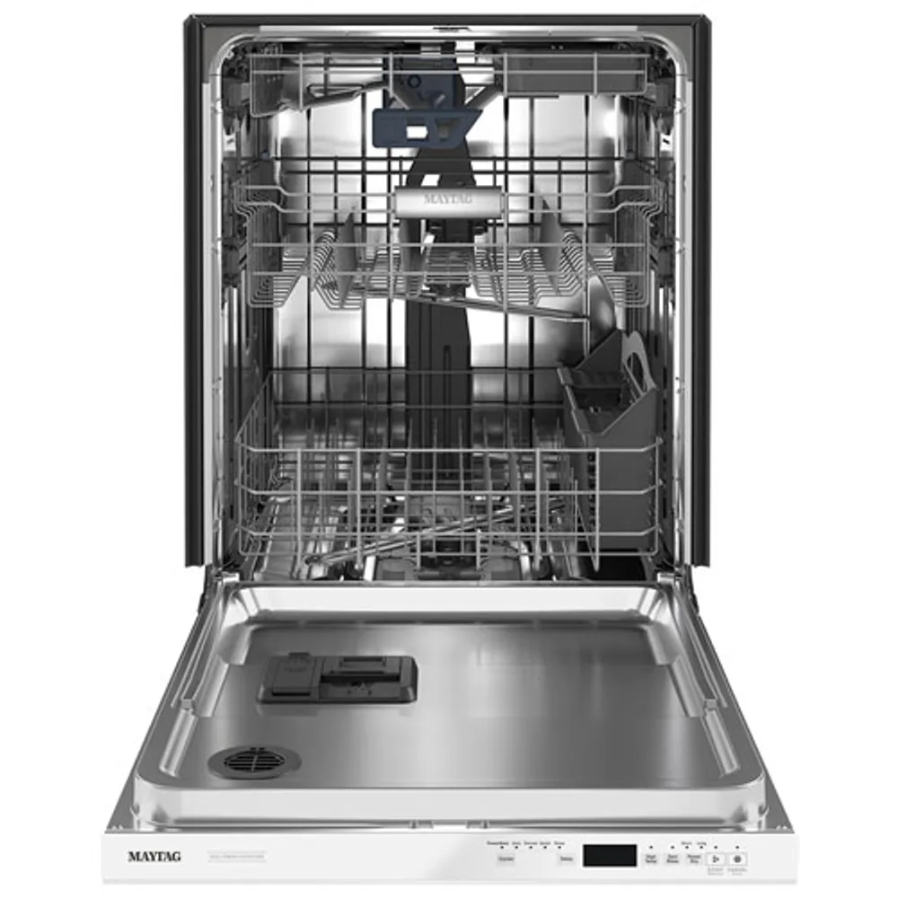 Maytag 24" 47dB Built-In Dishwasher with Stainless Steel Tub & Third Rack (MDB8959SKW) - White