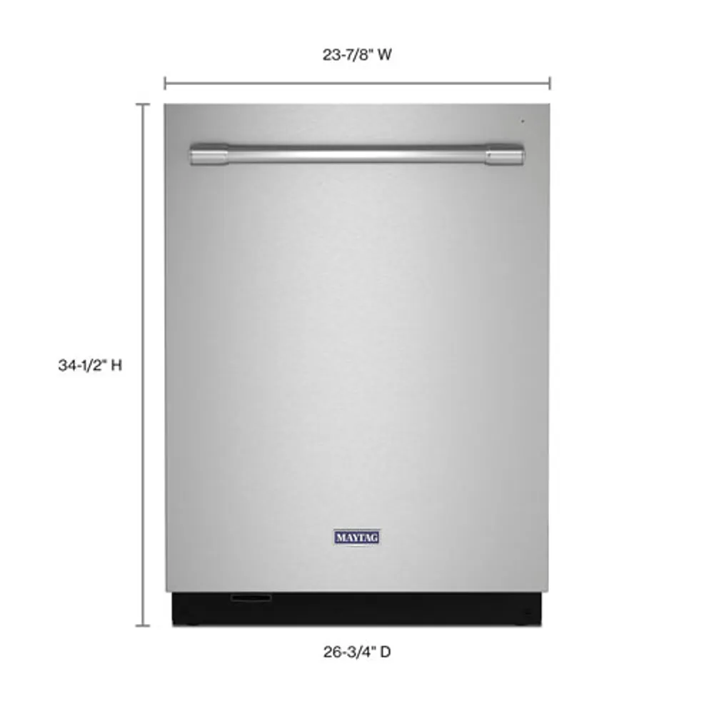 Maytag 24" 44dB Built-In Dishwasher with Stainless Steel Tub & Third Rack (MDB9979SKZ) - Stainless