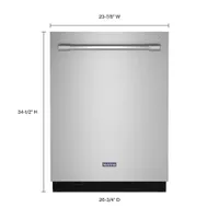 Maytag 24" 44dB Built-In Dishwasher with Stainless Steel Tub & Third Rack (MDB9979SKZ) - Stainless