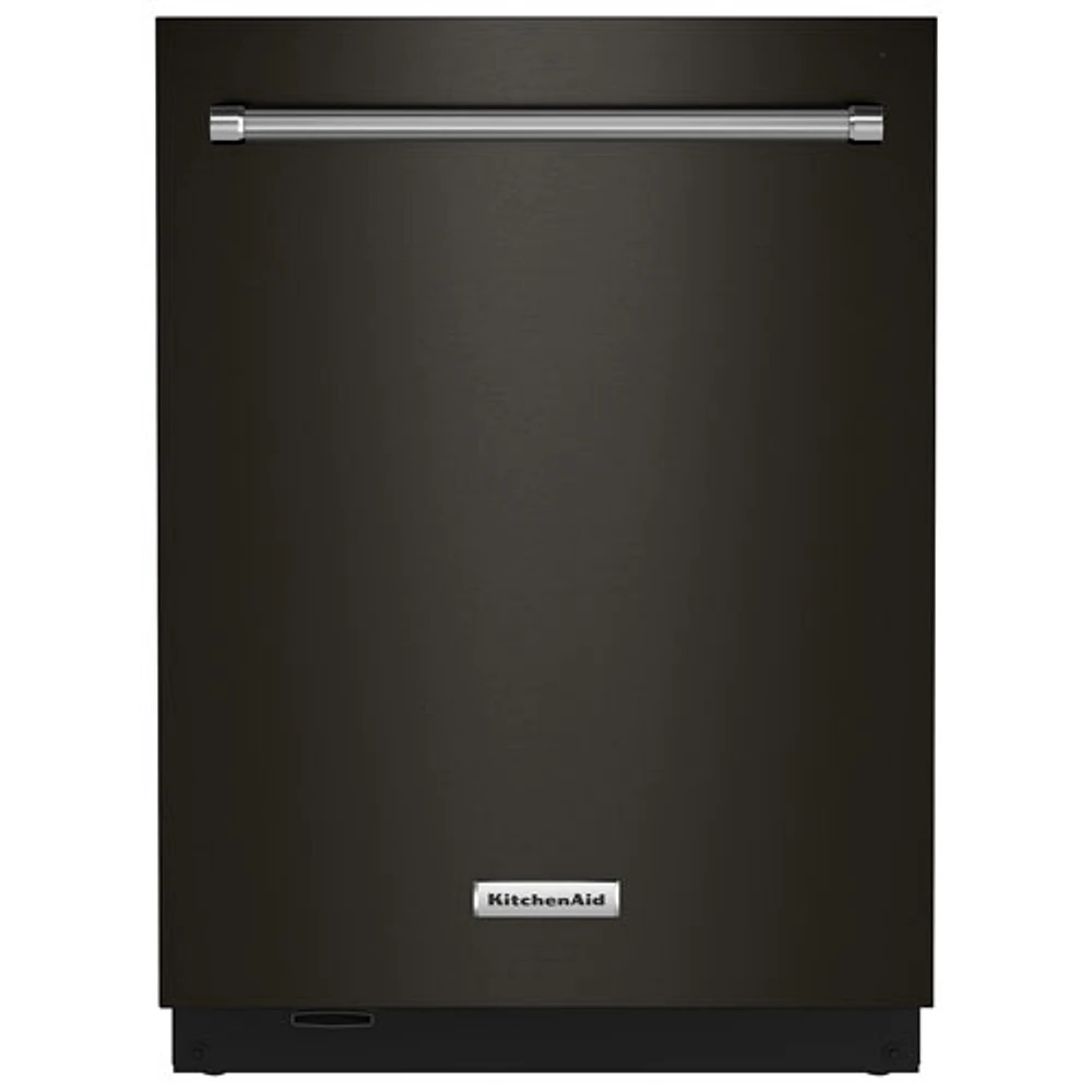 KitchenAid 24" 44dB Built-In Dishwasher with Stainless Steel Tub (KDTM604KBS) - Black Stainless