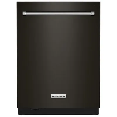 KitchenAid 24" 44dB Built-In Dishwasher with Stainless Steel Tub (KDTM604KBS) - Black Stainless