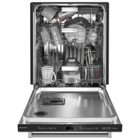 KitchenAid 24" 44dB Built-In Dishwasher with Stainless Steel Tub (KDTM604KBS) - Black Stainless