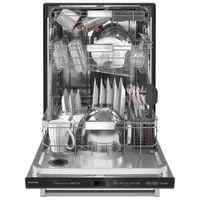 KitchenAid 24" 44dB Built-In Dishwasher with Stainless Steel Tub (KDTM604KBS) - Black Stainless