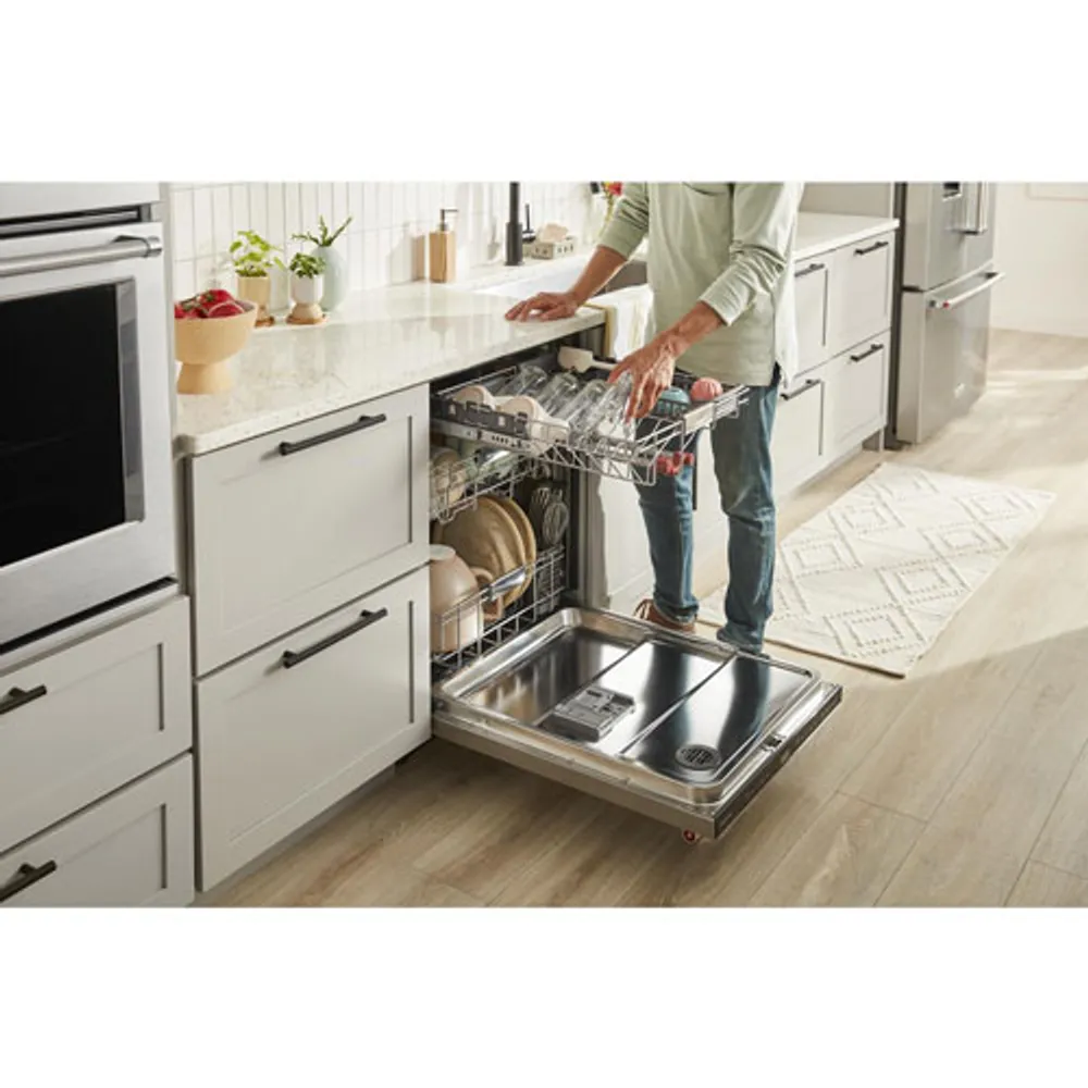 KitchenAid 24" 44dB Built-In Dishwasher with Stainless Steel Tub (KDTM704KPS) - PrintShield Stainless