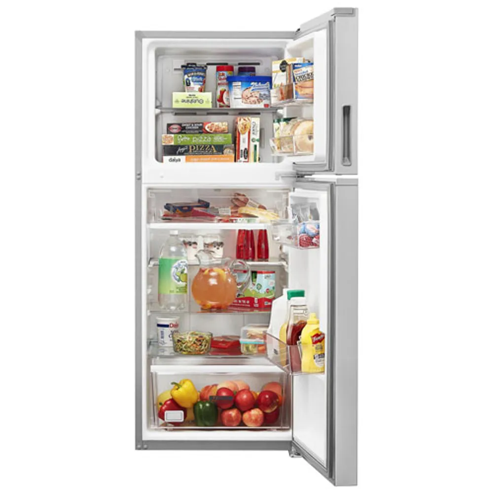 Réfrigérateur à congélateur supérieur 11,6 pi³ 24 po éclairage DEL de Whirlpool (WRT312CZJZ) - Inox