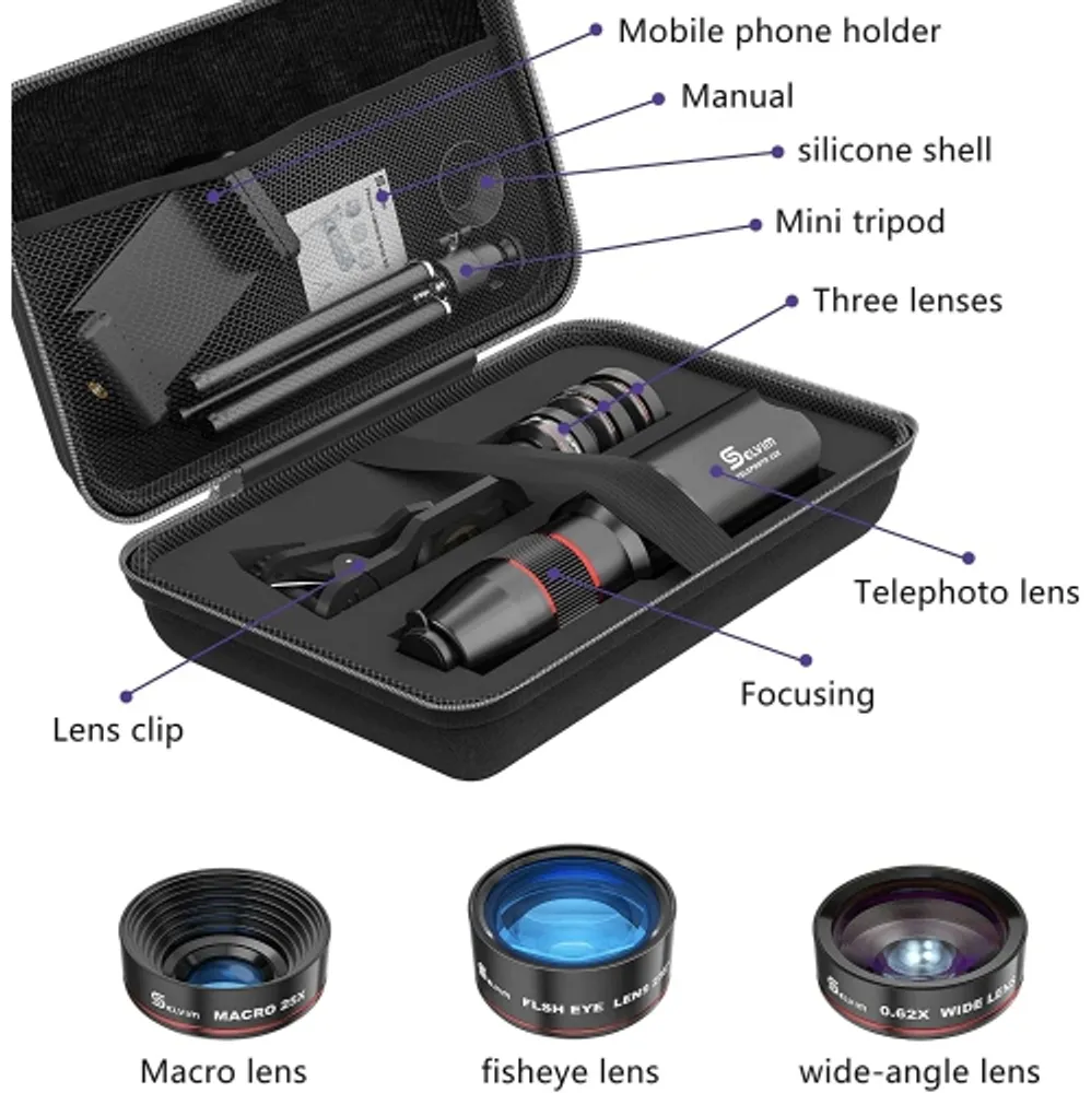 4 in 1 cell phone camera lenses kit