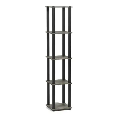 Furinno Turn-N-Tube 5 Tier Wide Shoe Rack White Oak Stainless Steel