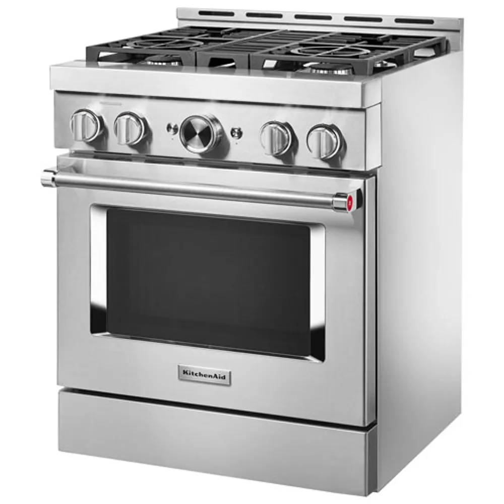 KitchenAid 30" 4.1 Cu. Ft. True Convection Freestanding Gas Range (KFGC500JSS) - Stainless Steel