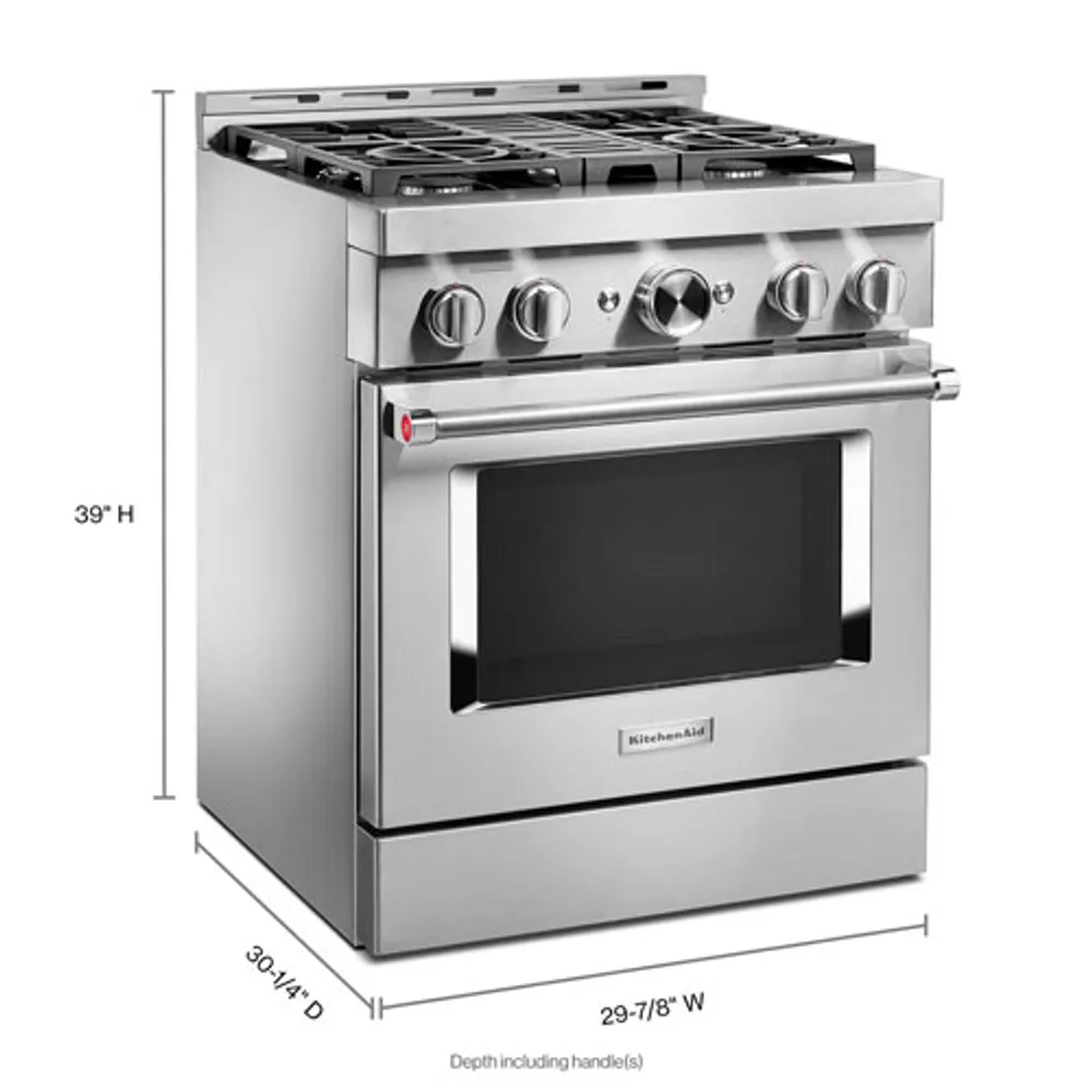 KitchenAid 30" 4.1 Cu. Ft. True Convection Freestanding Gas Range (KFGC500JSS) - Stainless Steel