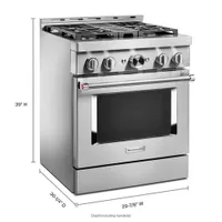 KitchenAid 30" 4.1 Cu. Ft. True Convection Freestanding Gas Range (KFGC500JSS) - Stainless Steel