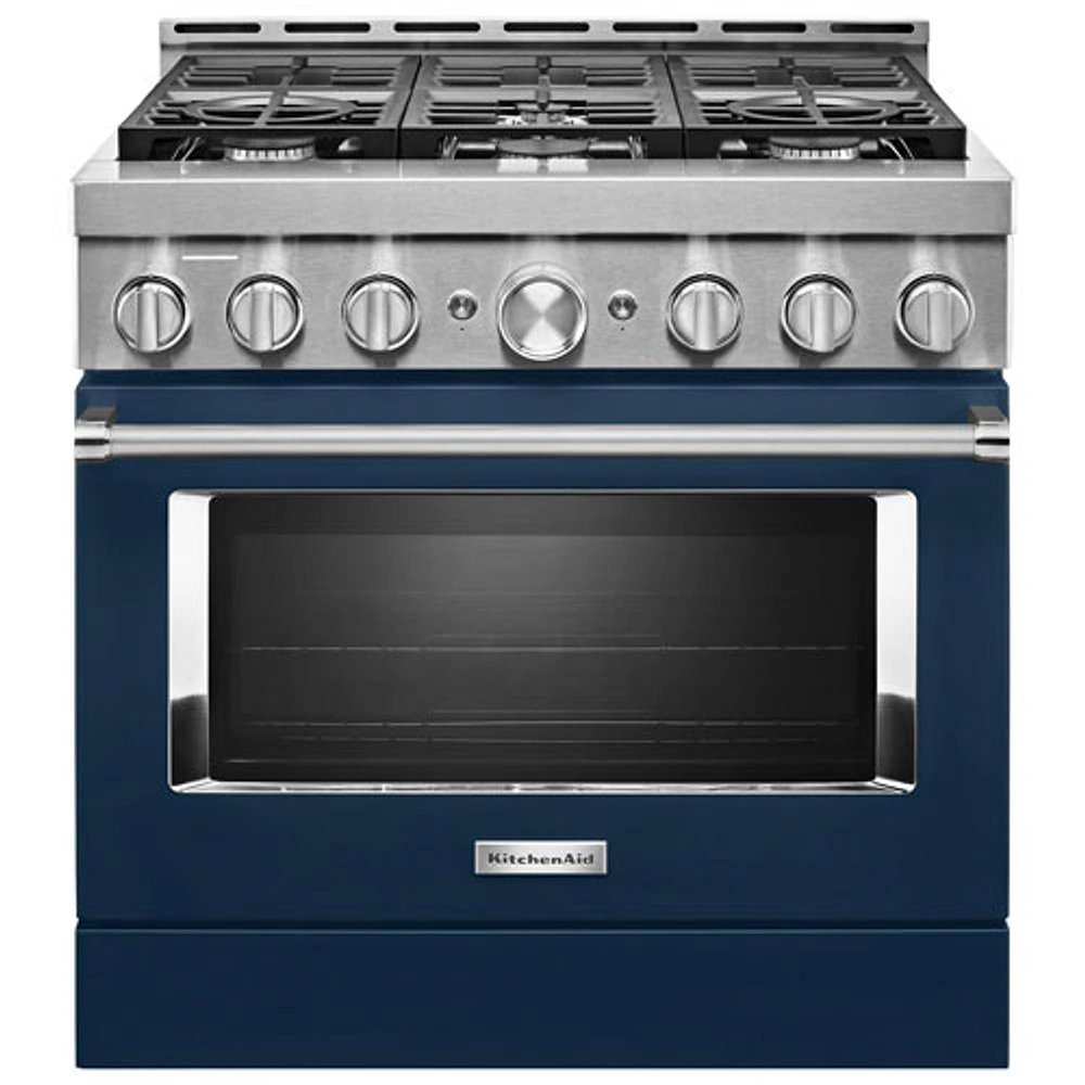 KitchenAid 36" 5.1 Cu. Ft. True Convection 6-Burner Freestanding Gas Range (KFGC506JIB) - Ink Blue