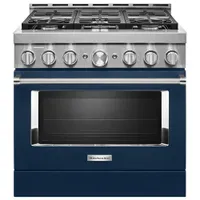 KitchenAid 36" 5.1 Cu. Ft. True Convection 6-Burner Freestanding Gas Range (KFGC506JIB) - Ink Blue