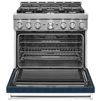 KitchenAid 36" 5.1 Cu. Ft. True Convection 6-Burner Freestanding Gas Range (KFGC506JIB) - Ink Blue