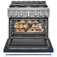 KitchenAid 36" 5.1 Cu. Ft. True Convection 6-Burner Freestanding Gas Range (KFGC506JIB) - Ink Blue