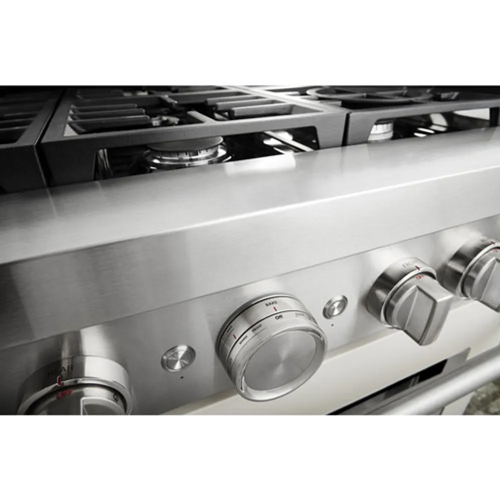 KitchenAid 36" 5.1 Cu. Ft. True Convection 6-Burner Freestanding Gas Range (KFGC506JMH) - Milkshake