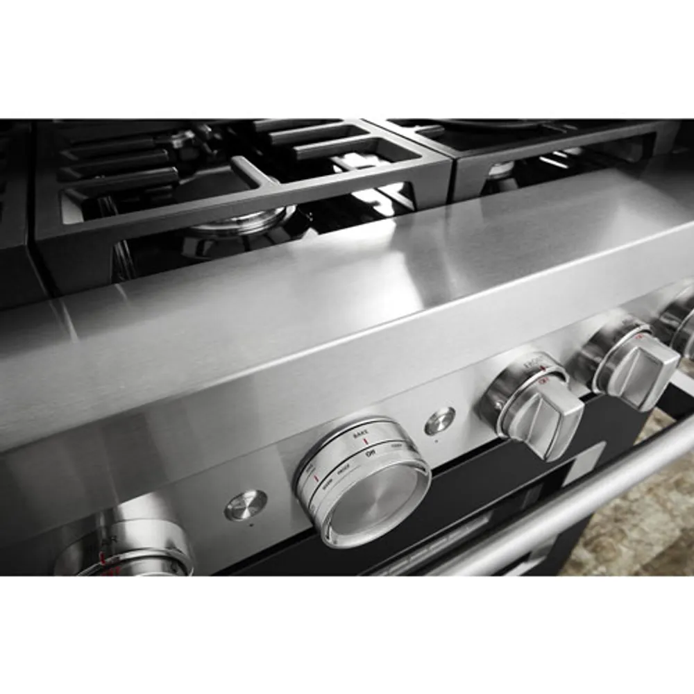 KitchenAid 36" 5.1 Cu. Ft. True Convection 6-Burner Freestanding Gas Range (KFGC506JBK) - Black