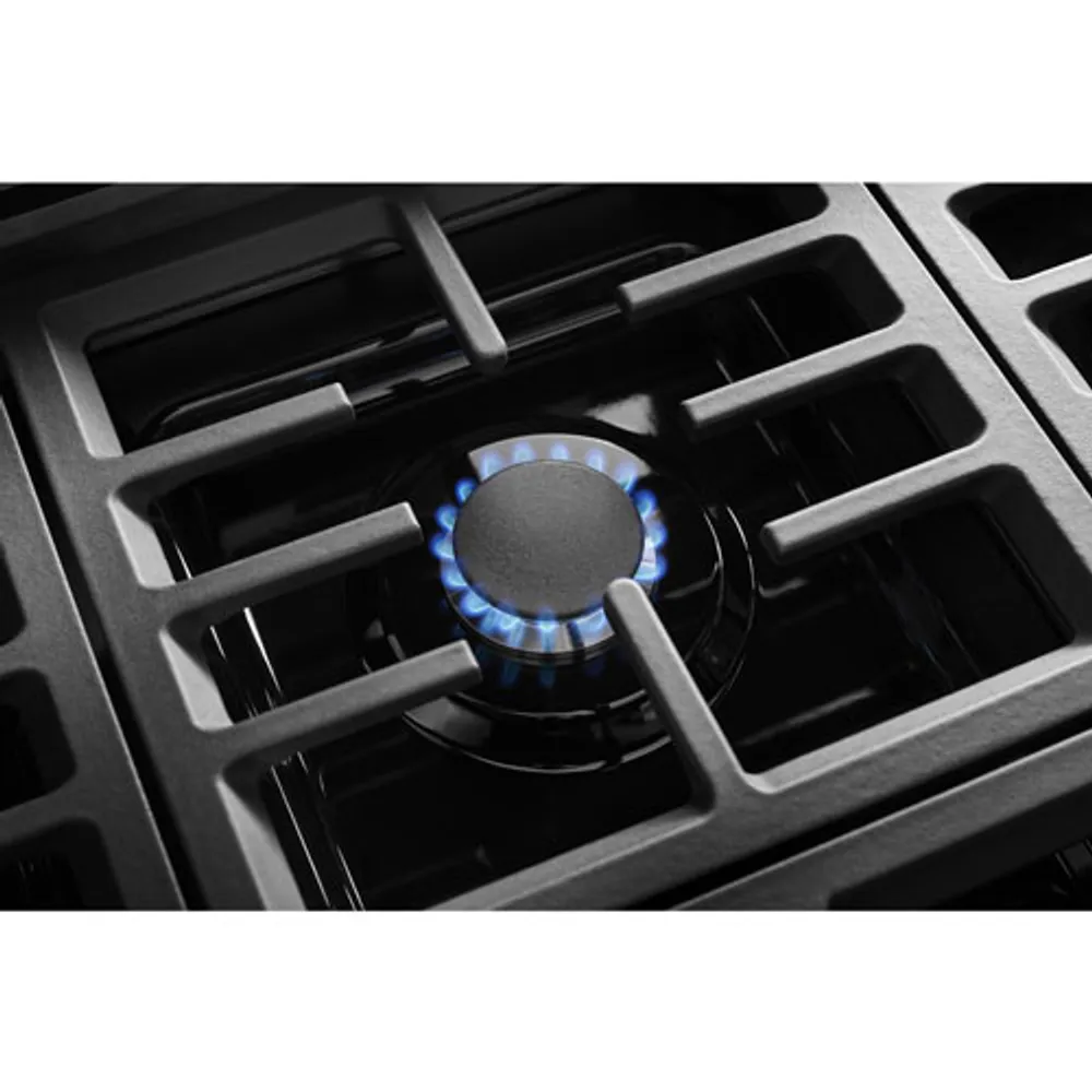 Cuisinière gaz autonome four autonett. conv. vérit. 6 brûleurs 36 po KitchenAid (KFGC506JBK) - Noir