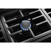 Cuisinière gaz autonome four autonett. conv. vérit. 6 brûleurs 36 po KitchenAid (KFGC506JBK) - Noir