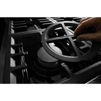 Cuisinière gaz autonome four autonett. conv. vérit. 6 brûleurs 36 po KitchenAid (KFGC506JBK) - Noir