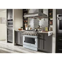 KitchenAid 36" 5.1 Cu. Ft. True Convection 6-Burner Freestanding Gas Range (KFGC506JMB) - Misty Blue