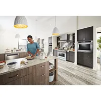 Cuisinière gaz autonome four autonett. conv. vérit. 6 brûleurs 36 po KitchenAid (KFGC506JMB) - Bleu