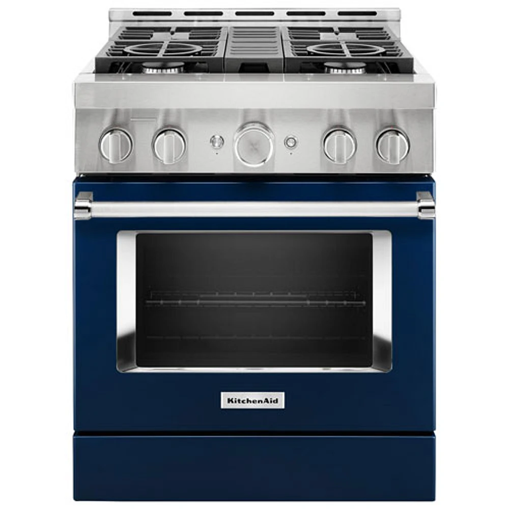 KitchenAid 30" 4.1 Cu. Ft. True Convection Freestanding Gas Range (KFGC500JIB) - Ink Blue