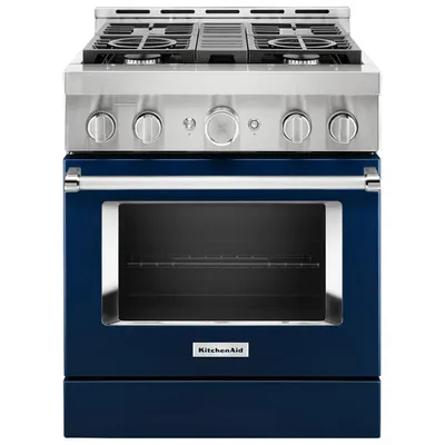 KitchenAid 30" 4.1 Cu. Ft. True Convection Freestanding Gas Range (KFGC500JIB) - Ink Blue