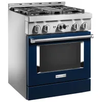 KitchenAid 30" 4.1 Cu. Ft. True Convection Freestanding Gas Range (KFGC500JIB) - Ink Blue