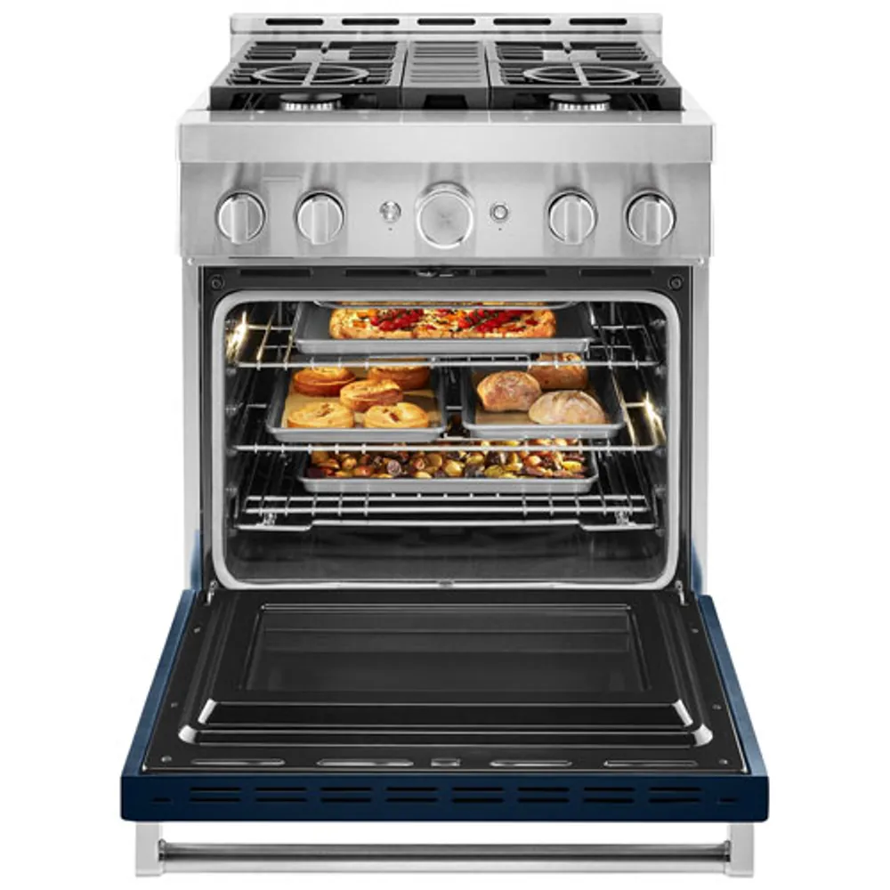 KitchenAid 30" 4.1 Cu. Ft. True Convection Freestanding Gas Range (KFGC500JIB) - Ink Blue