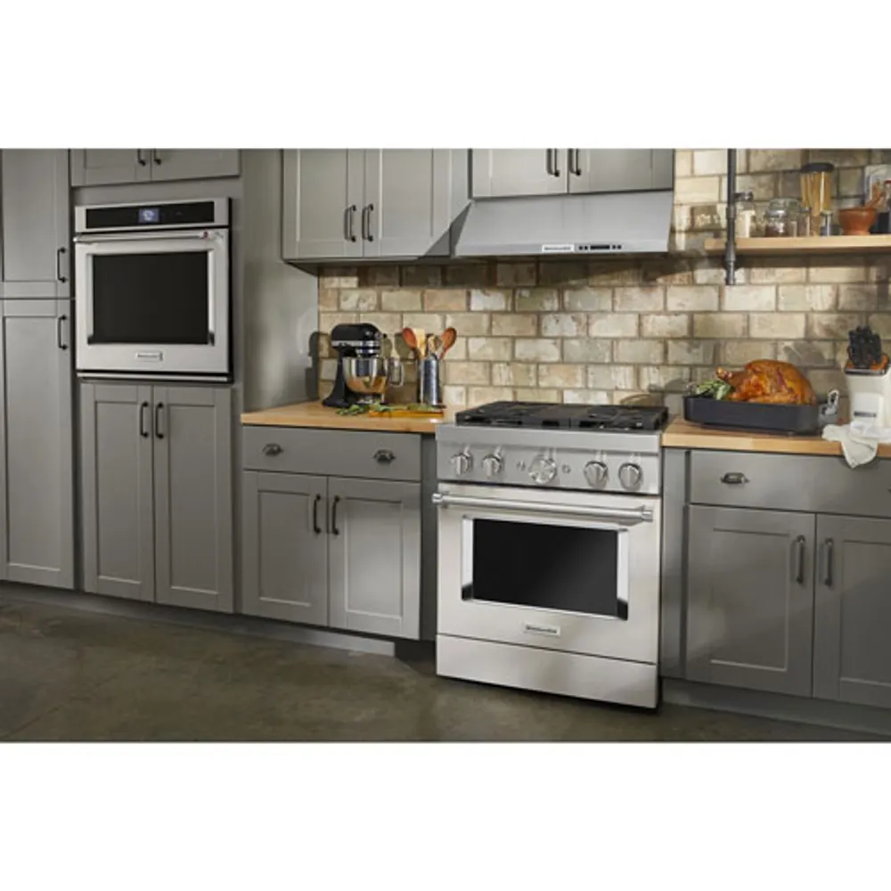 KitchenAid 30" 4.1 Cu. Ft. True Convection Freestanding Gas Range (KFGC500JMH) - Milkshake