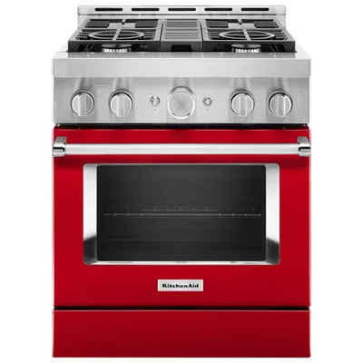 KitchenAid 30" 4.1 Cu. Ft. True Convection Freestanding Gas Range (KFGC500JPA) - Passion Red