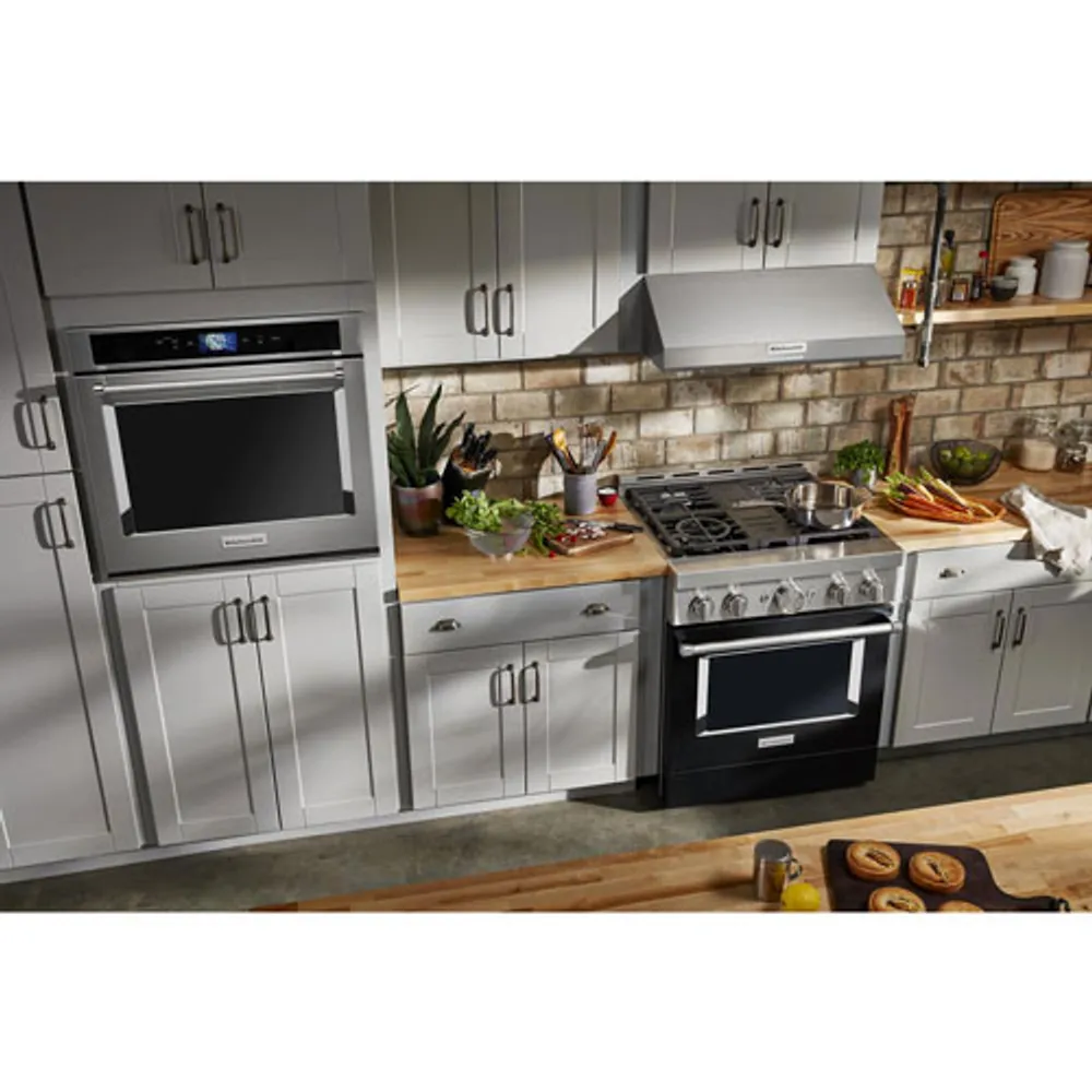 KitchenAid 30" 4.1 Cu. Ft. True Convection Freestanding Gas Range (KFGC500JBK) - Black