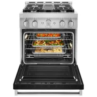 KitchenAid 30" 4.1 Cu. Ft. True Convection Freestanding Gas Range (KFGC500JBK) - Black