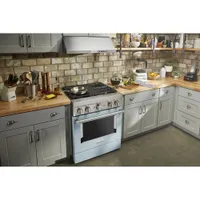 KitchenAid 30" 4.1 Cu. Ft. True Convection Freestanding Gas Range (KFGC500JMB) - Misty Blue