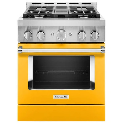 KitchenAid 30" 4.1 Cu. Ft. True Convection Freestanding Gas Range (KFGC500JYP) - Yellow Pepper