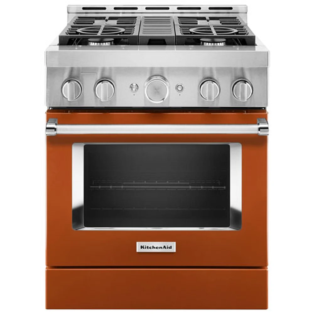 KitchenAid 30" 4.1 Cu. Ft. True Convection Freestanding Gas Range (KFGC500JSC) - Orange