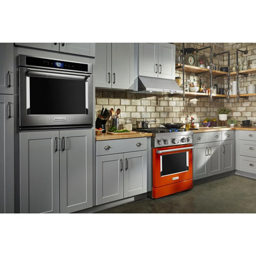 KitchenAid 30" 4.1 Cu. Ft. True Convection Freestanding Gas Range (KFGC500JSC) - Orange