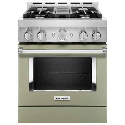 KitchenAid 30" 4.1 Cu. Ft. True Convection Freestanding Gas Range (KFGC500JAV) - Avocado