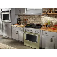 KitchenAid 30" 4.1 Cu. Ft. True Convection Freestanding Gas Range (KFGC500JAV) - Avocado