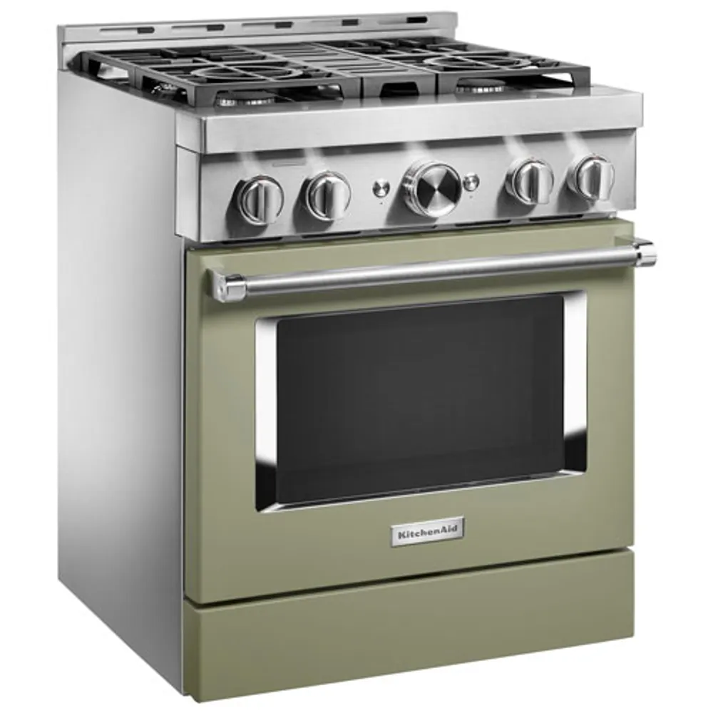 KitchenAid 30" 4.1 Cu. Ft. True Convection Freestanding Gas Range (KFGC500JAV) - Avocado