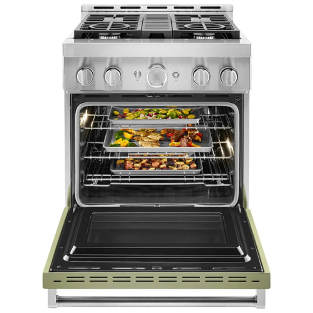 KitchenAid 30" 4.1 Cu. Ft. True Convection Freestanding Gas Range (KFGC500JAV) - Avocado