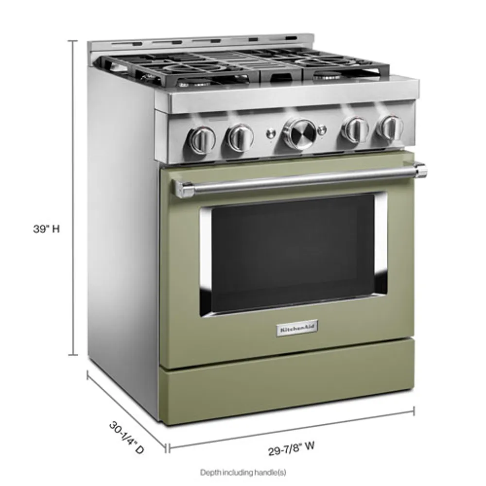 KitchenAid 30" 4.1 Cu. Ft. True Convection Freestanding Gas Range (KFGC500JAV) - Avocado