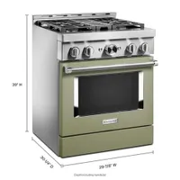 KitchenAid 30" 4.1 Cu. Ft. True Convection Freestanding Gas Range (KFGC500JAV) - Avocado