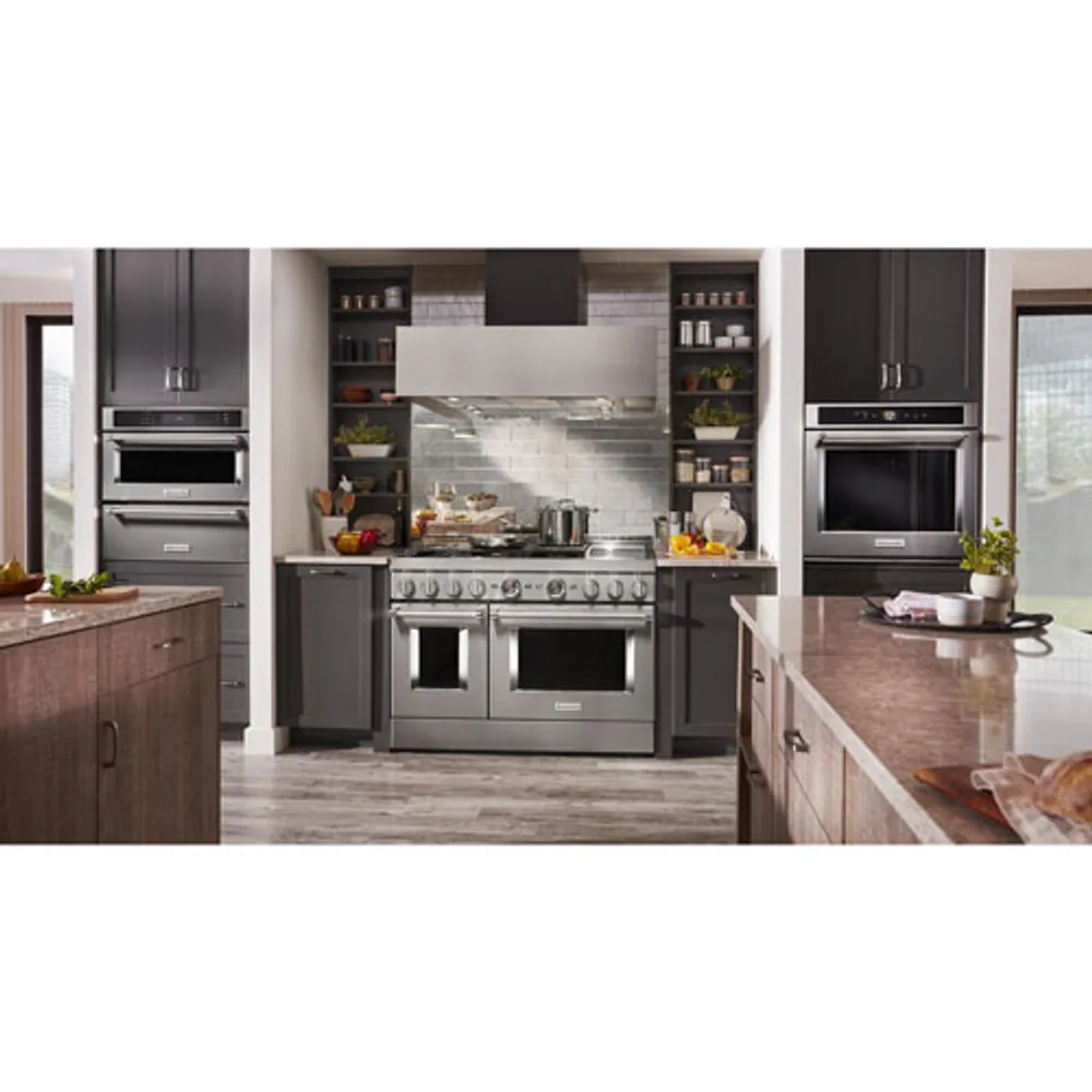 KitchenAid 48" 6.3 Cu. Ft. Double Oven 6-Burner Freestanding Gas Range (KFGC558JSS) - Stainless Steel