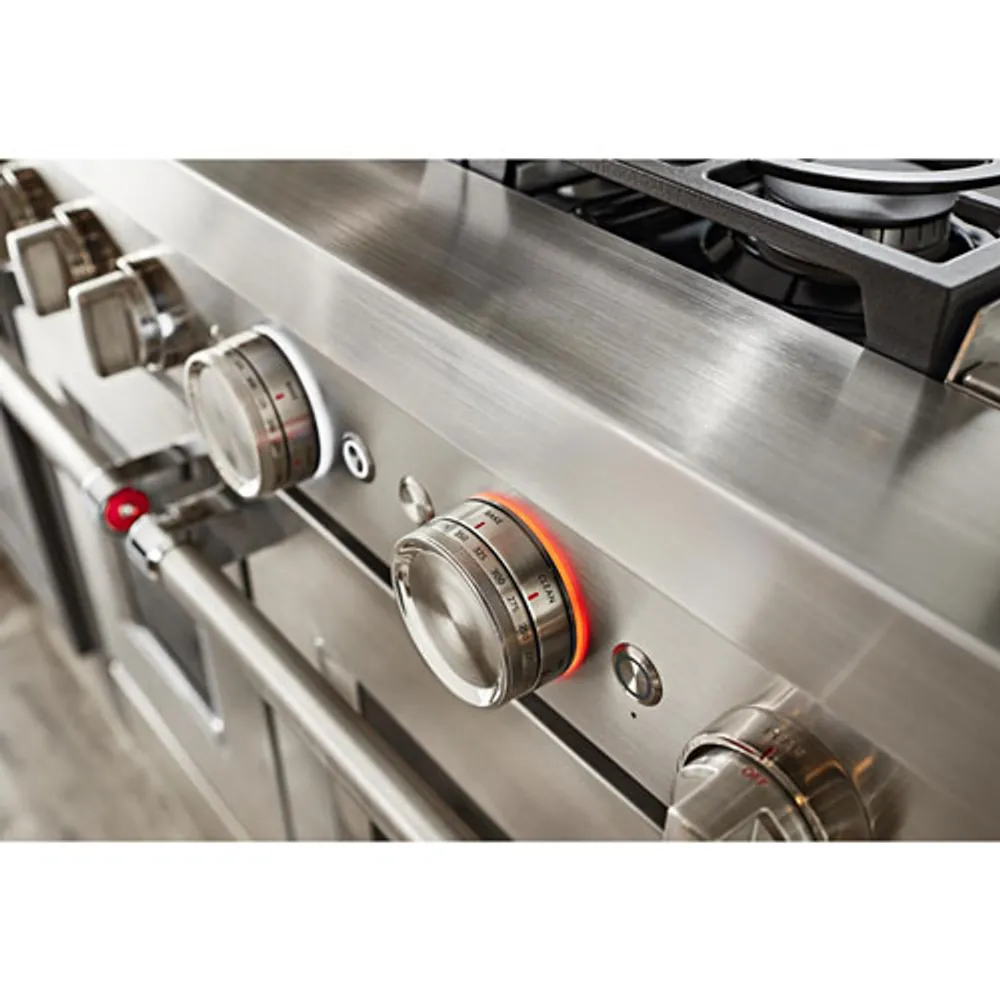 Cuisinière gaz autonome deux fours conv. véritable four autonett. 48 po KitchenAid(KFGC558JSS) -Inox